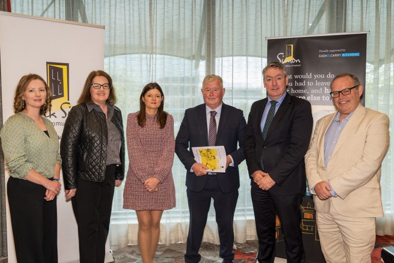 Sophie Johnston (Cork Simon), Orla Hegarty (DCU), Kathleen Funchion (MEP), Paul Byrne (Broadcaster), Billy Kelleher (MEP), Dermot Kavanagh (Cork Simon) at Cork Simon's launch of Simon Week at the Clayton Hotel 23/09/2024. Photographer: Owen Good